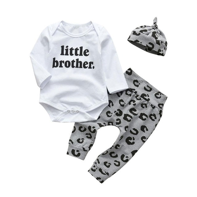 3 Pcs Baby Boy Baby Girl Clothes Set White Cloud Cotton Infant Toddler Clothes for Babies 3M, 6M, 12M, 18M, 24M, 2YO
