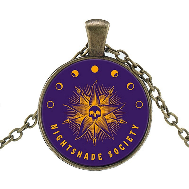 Punk Wednesday Character Glass Dome Pendant Necklace