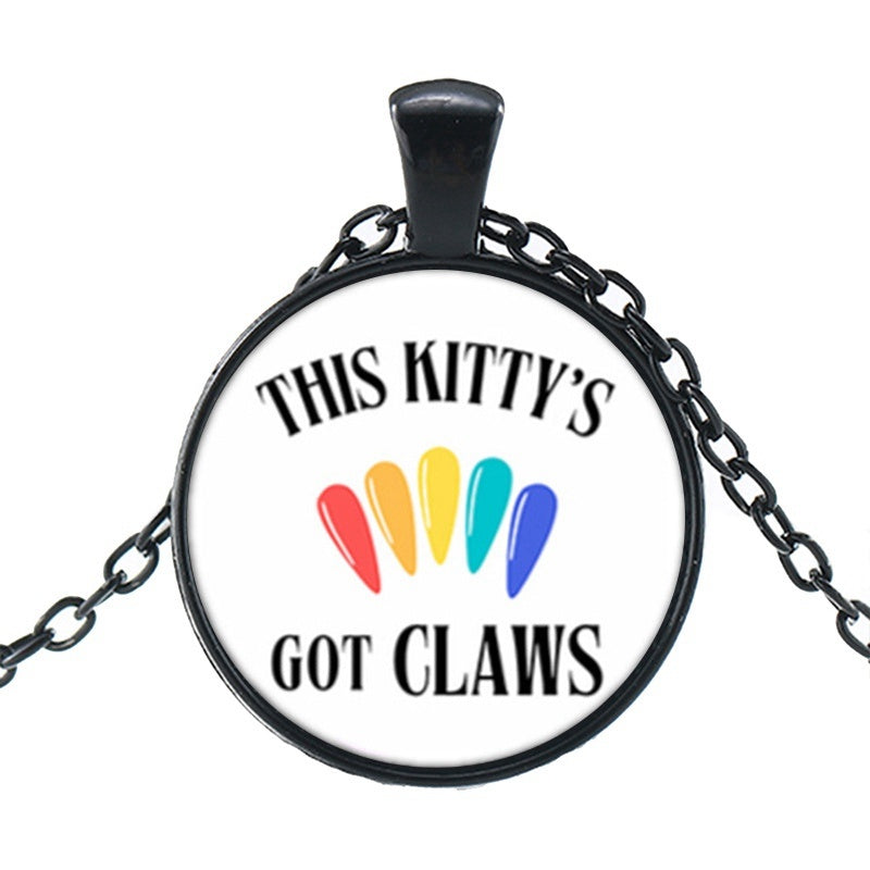 Punk Wednesday Character Glass Dome Pendant Necklace