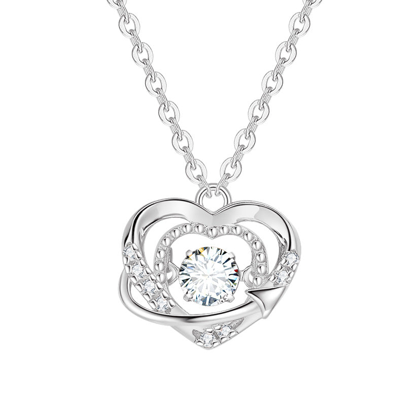 Women’s .925 Sterling Silver Smart Heart Necklace Jewelry for Women and Girls Birthday Anniversary Gift S925