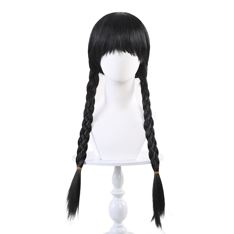 Halloween Wednesday Addams Black Dress Cosplay Costume