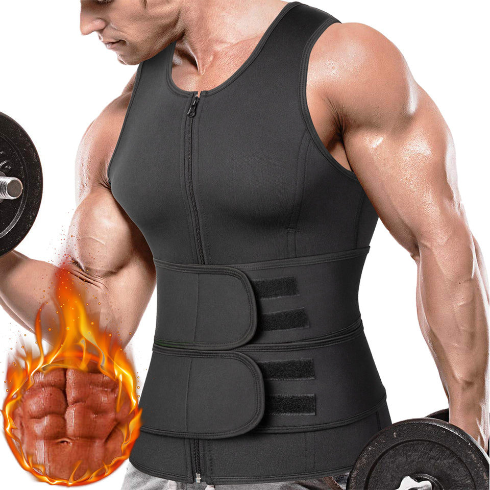Men's Body Vest For Weight Loss Sweat Vest Mens Waist Trainer Tummy Shaper Sauna Suit for Men