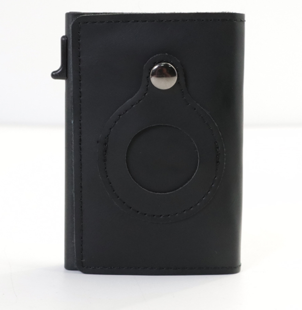 Air Tag Wallet Anti Theft Bullet Card Bag for Men RFID Card Holder Men's Leather Slim Wallet for AirTags