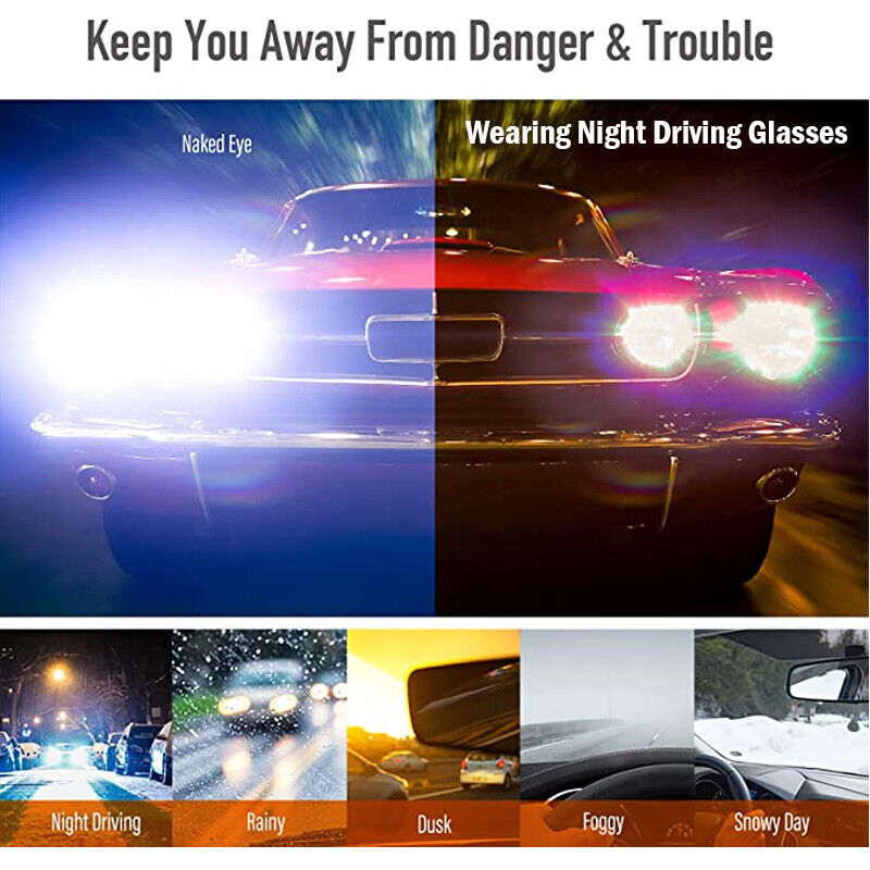 Polarized HD Night Driving Sunglasses Vision Glasses For Men & Women Aviator Shades