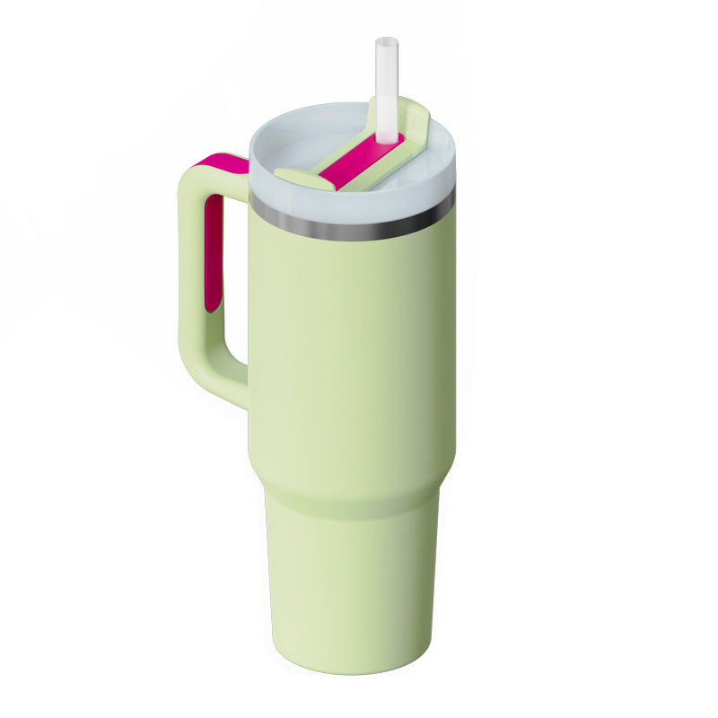 Winter Thermal Mug 40oz Straw Coffee Insulation Cup With Handle Portable Car Stainless Steel Water Bottle Large Capacity Travel BPA Free Thermal Mug