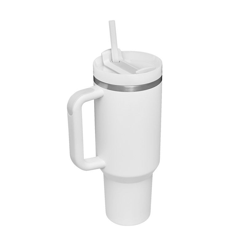 Winter Thermal Mug 40oz Straw Coffee Insulation Cup With Handle Portable Car Stainless Steel Water Bottle Large Capacity Travel BPA Free Thermal Mug