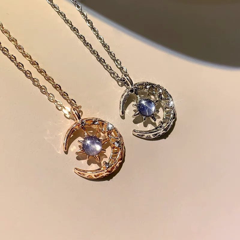 Explosive Star And Moon Necklace Crescent Moon