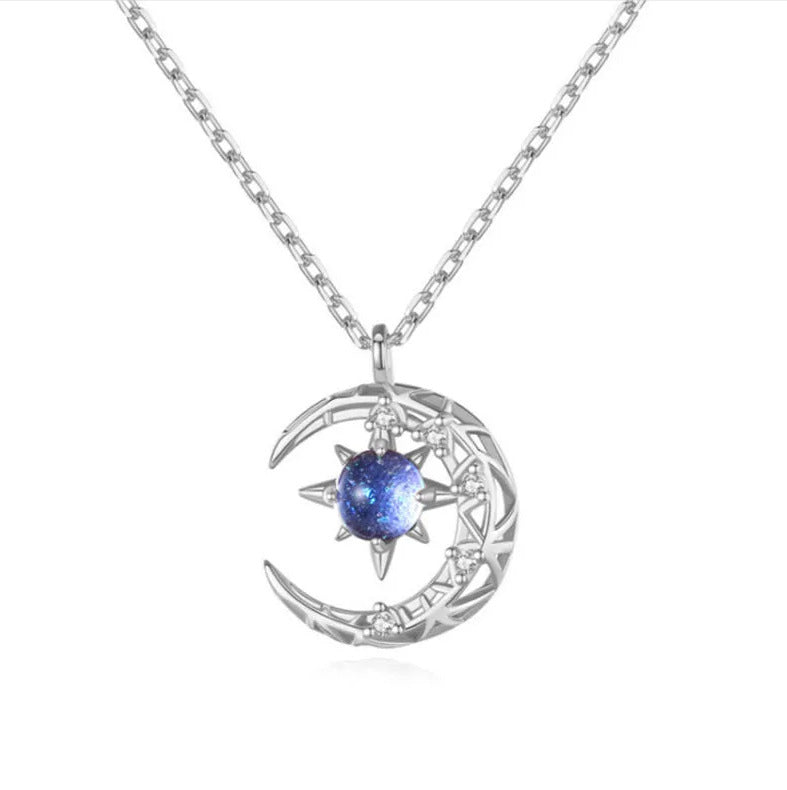 Explosive Star And Moon Necklace Crescent Moon