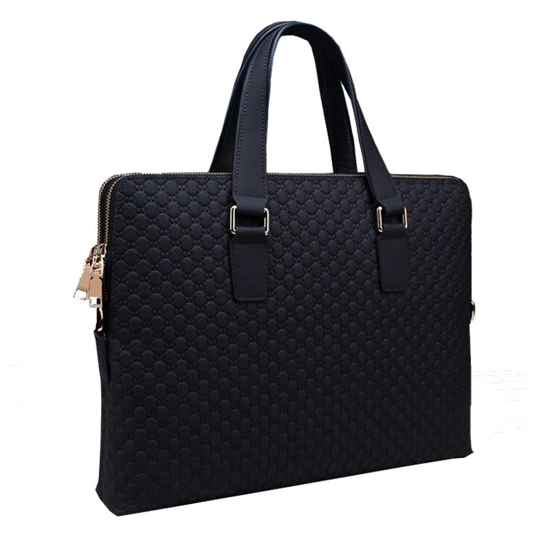 Genuine Leather Men's Business Handbag 14 Inch Laptop Bag Computer Tablet Case Laptop Sleeve Bag Business Bag for Computer Over the Shoulder Bag for Travel Fashion Professional Backpack College High School Student Book Bag