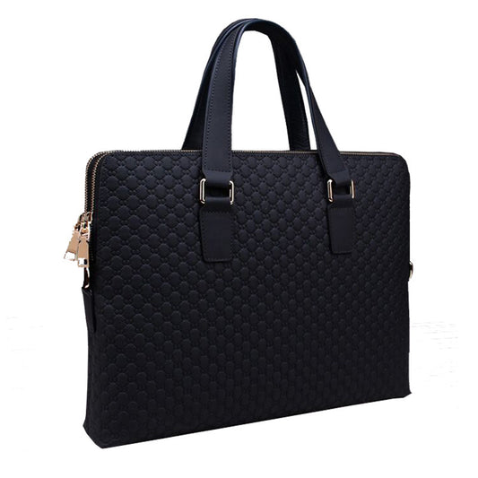 Genuine Leather Men's Business Handbag 14 Inch Laptop Bag Computer Tablet Case Laptop Sleeve Bag Business Bag for Computer Over the Shoulder Bag for Travel Fashion Professional Backpack College High School Student Book Bag