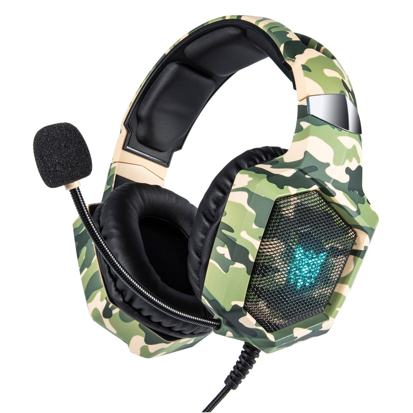 K8 Camouflage Headphones Wired Gaming Headset Music Earphones