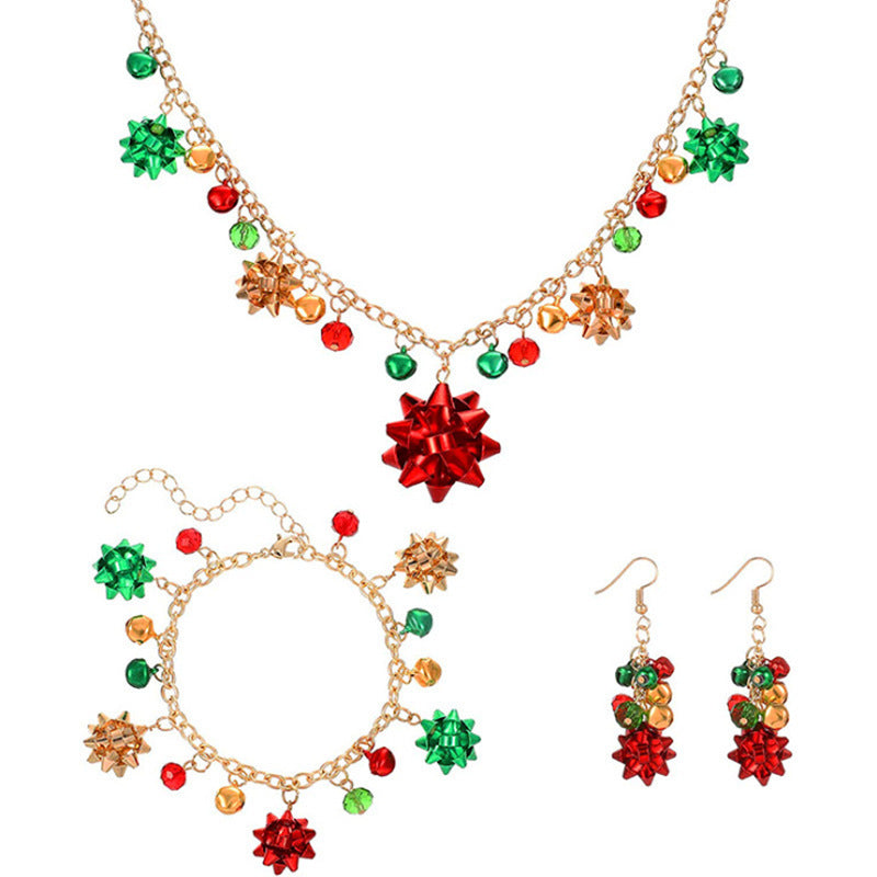 Flower Colored Bell Christmas Jewelry Gift