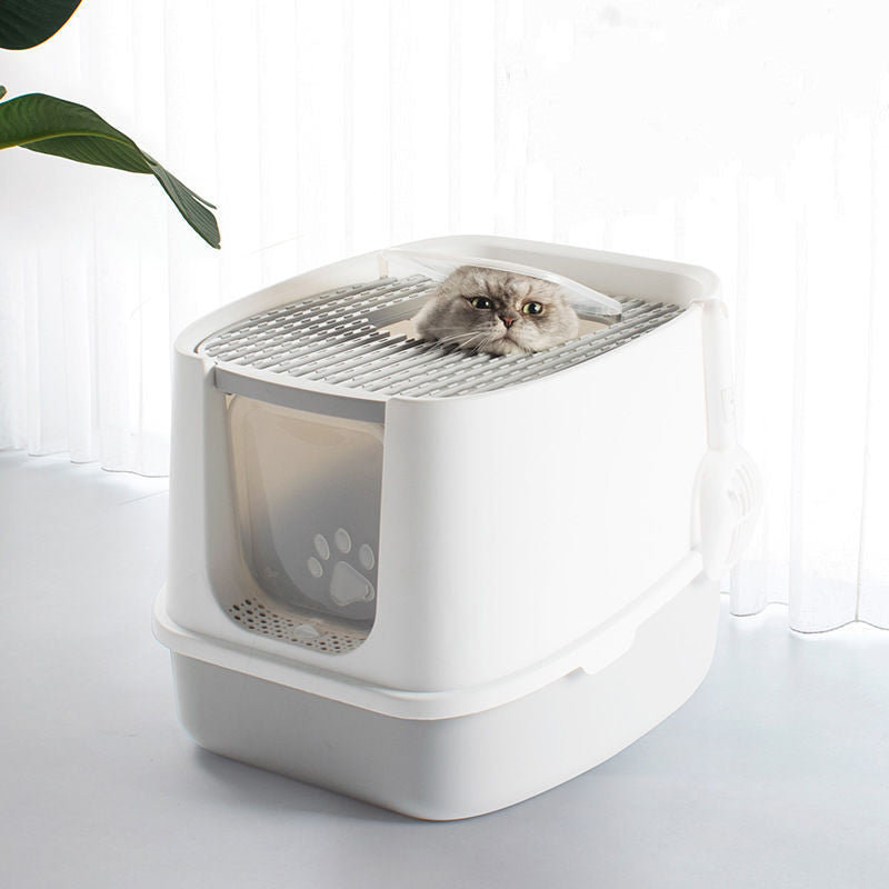 Household Fashion Fully Enclosed Cat Litter Box Anti-splash Kitten Cat Toilet Various Colors and Sizes Pet Supplies for Cat Waste Bin Pet Products for Cats, Kittens, Fur Babies, Animals