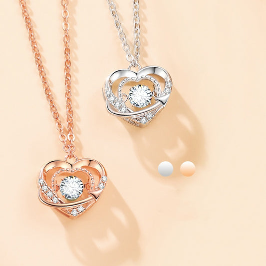 Women’s .925 Sterling Silver Smart Heart Necklace Jewelry for Women and Girls Birthday Anniversary Gift S925