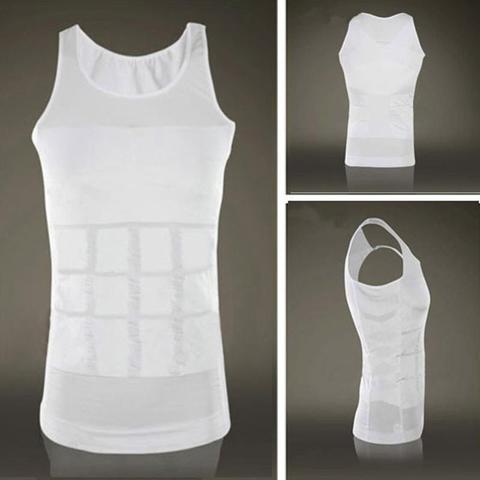 Men's Body Vest For Weight Loss Sweat Vest Men's Waist Trainer Tummy Shaper Sauna Suit Black White