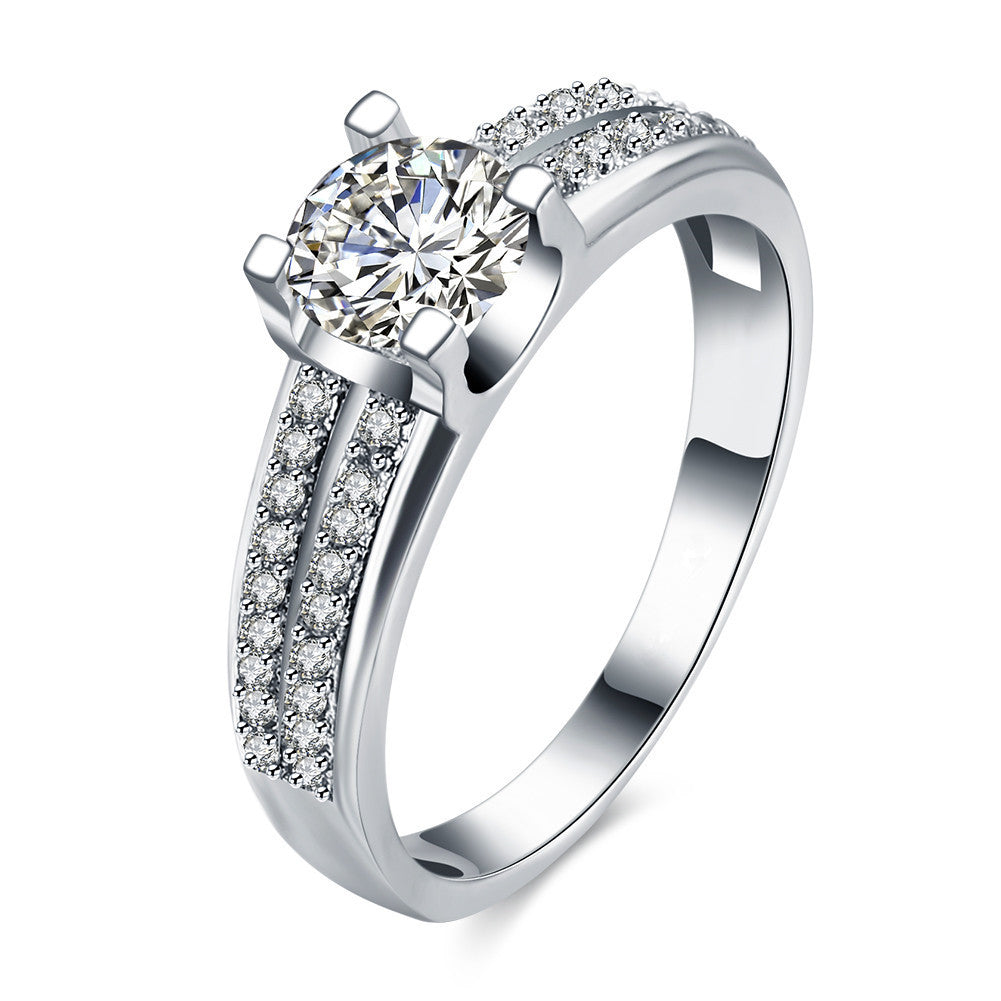 Wish AliExpress couple ring European and American style simple platinum-plated ring Jewelry wholesale manufacturers supply