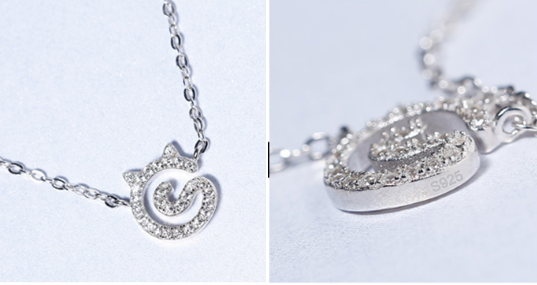 .925 Sterling Silver Cute Cat Necklace Cat Earrings Gift Women's Earrings Korean Fashion Jewelry for Women and Girls S925 Sterling Silver
