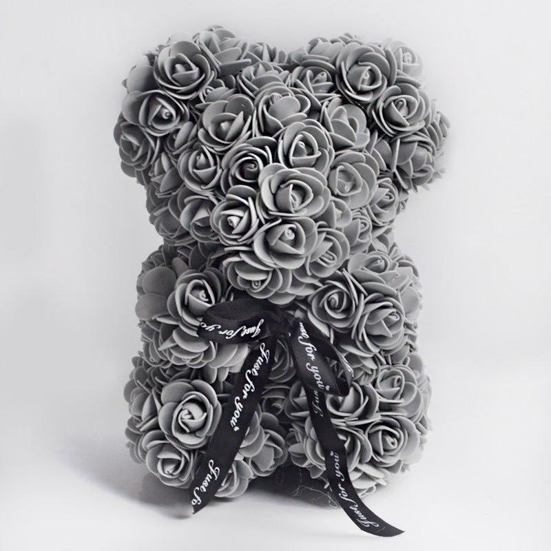 Rose Teddy Bear Eternal Flower Valentine's Day Gift PE Foam Bear 25cm