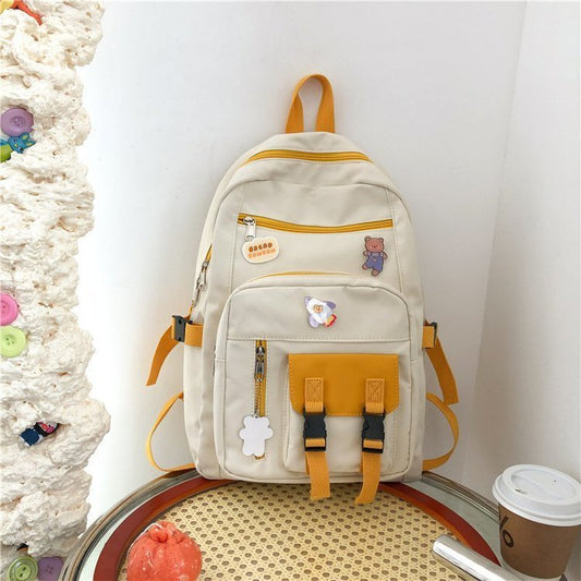 Cute Girl Student Color Matching Backpack Elementary Middle School High School College Bookbag Vintage School Bag Travel & Outdoor Backpack Travel Fashion Professional Back Pack Book Bag
