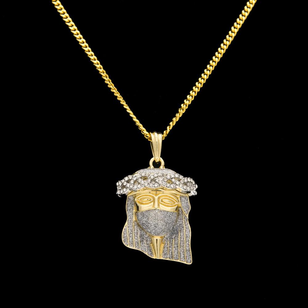 Jesus Star Pendant Hiphop Diamond Powder Masked Pendant for Necklace