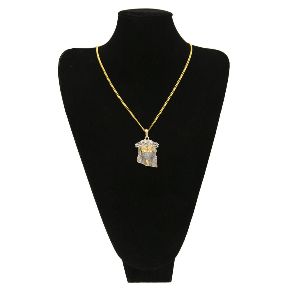 Jesus Star Pendant Hiphop Diamond Powder Masked Pendant for Necklace