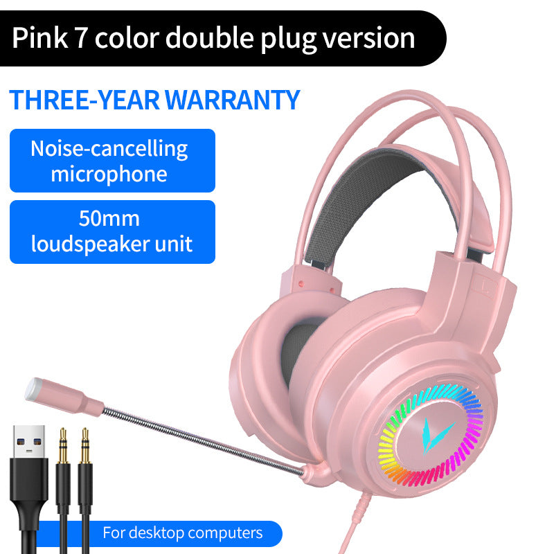 Wired Gaming Headset With Microphone Music Headphones Eating Chicken Headset Earphones