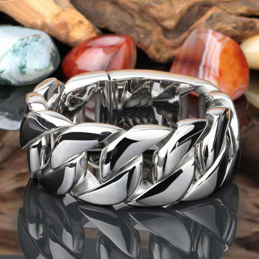 Copper Plated Gold, Silver, Two-Tone Chain Rings Valentine’s Day Gift Women’s & Men's European And American Fashion Punk Jewelry