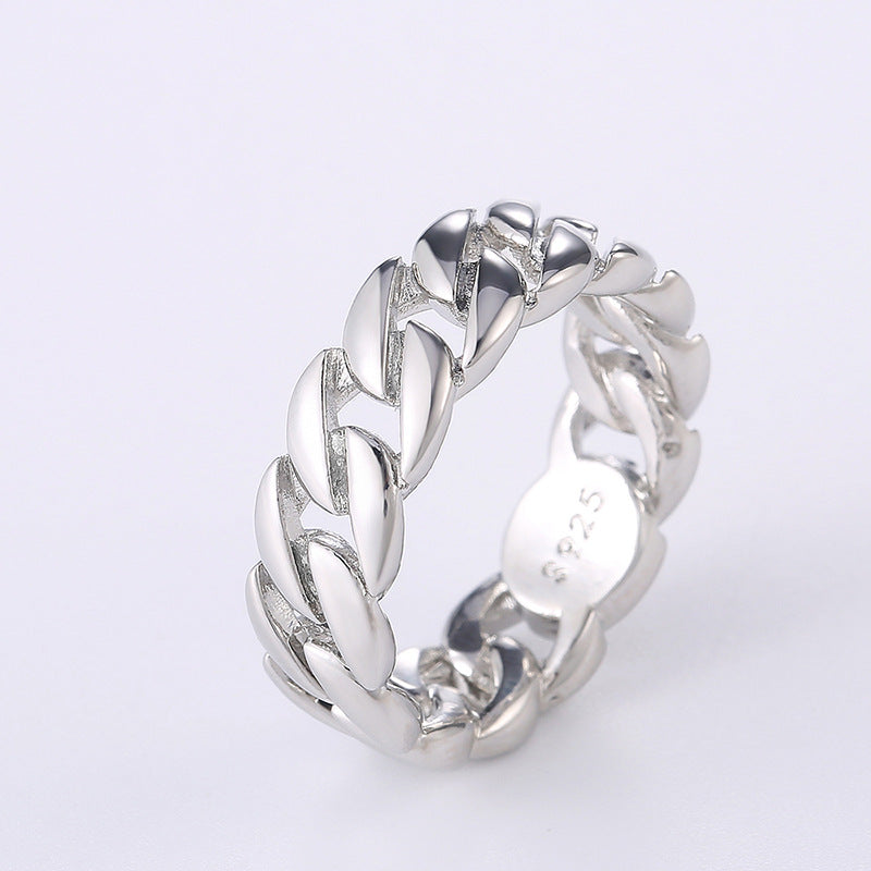 Copper Plated Gold, Silver, Two-Tone Chain Rings Valentine’s Day Gift Women’s & Men's European And American Fashion Punk Jewelry
