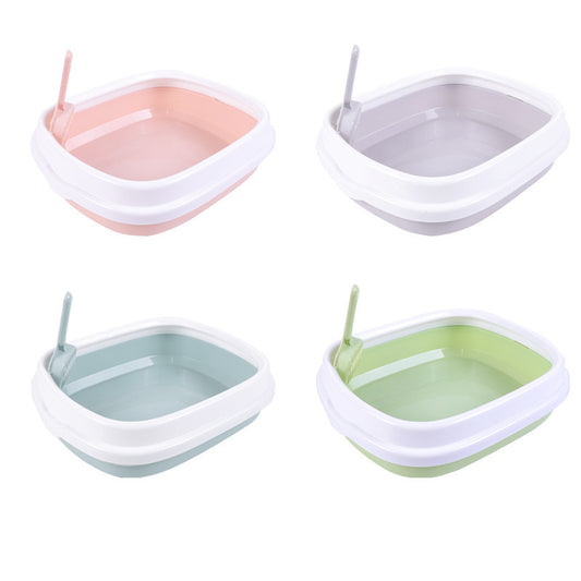 Large Cat Litter Box Detachable Anti Splashing Cat Toilet for Cat Waste Various Colors and Sizes Pet Supplies for Cat Waste Bin Pet Products for Fur Babies, Animals
