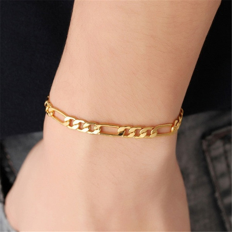Men's Gold Bracelet 18K Gold Plated Bracelet Various Sizes