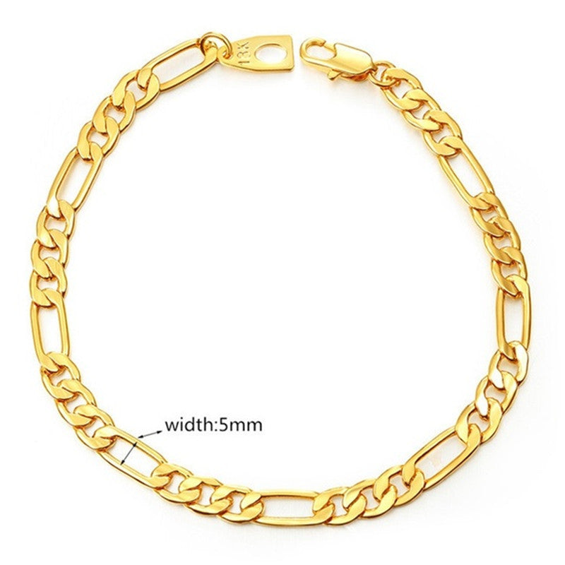 Men's Gold Bracelet 18K Gold Plated Bracelet Various Sizes