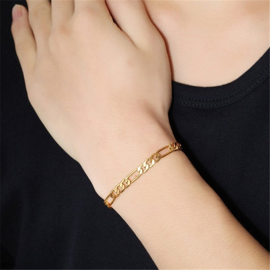 Men's Gold Bracelet 18K Gold Plated Bracelet Various Sizes