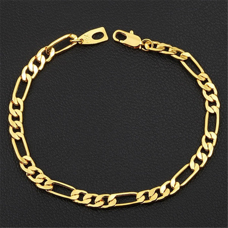 Men's Gold Bracelet 18K Gold Plated Bracelet Various Sizes