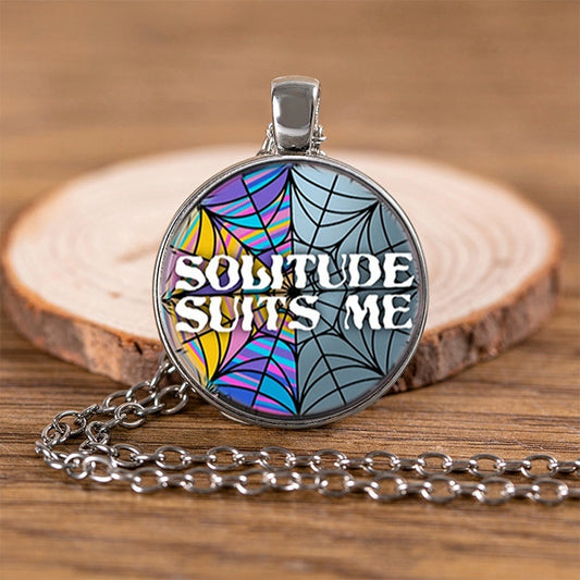 Punk Wednesday Character Glass Dome Pendant Necklace