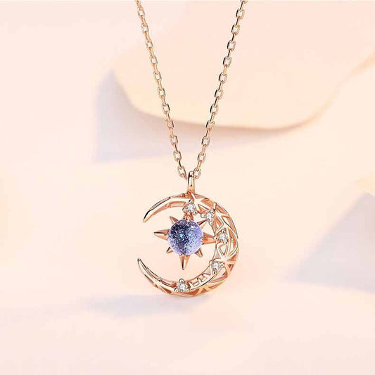 Explosive Star And Moon Necklace Crescent Moon
