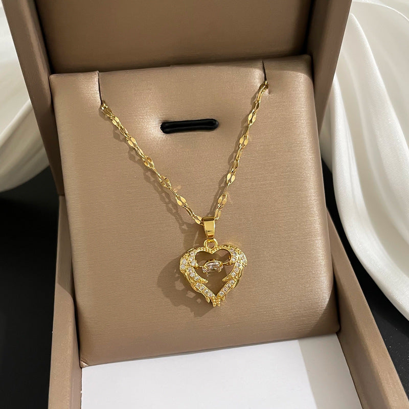 Love Smart Necklace Valentine's Day Gift Female Phenix Dance In The Sky Cold Style Luxury Temperament Clavicle Chain
