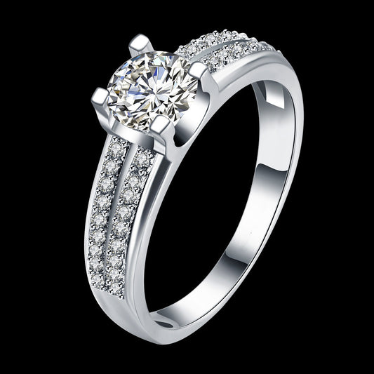 Wish AliExpress couple ring European and American style simple platinum-plated ring Jewelry wholesale manufacturers supply