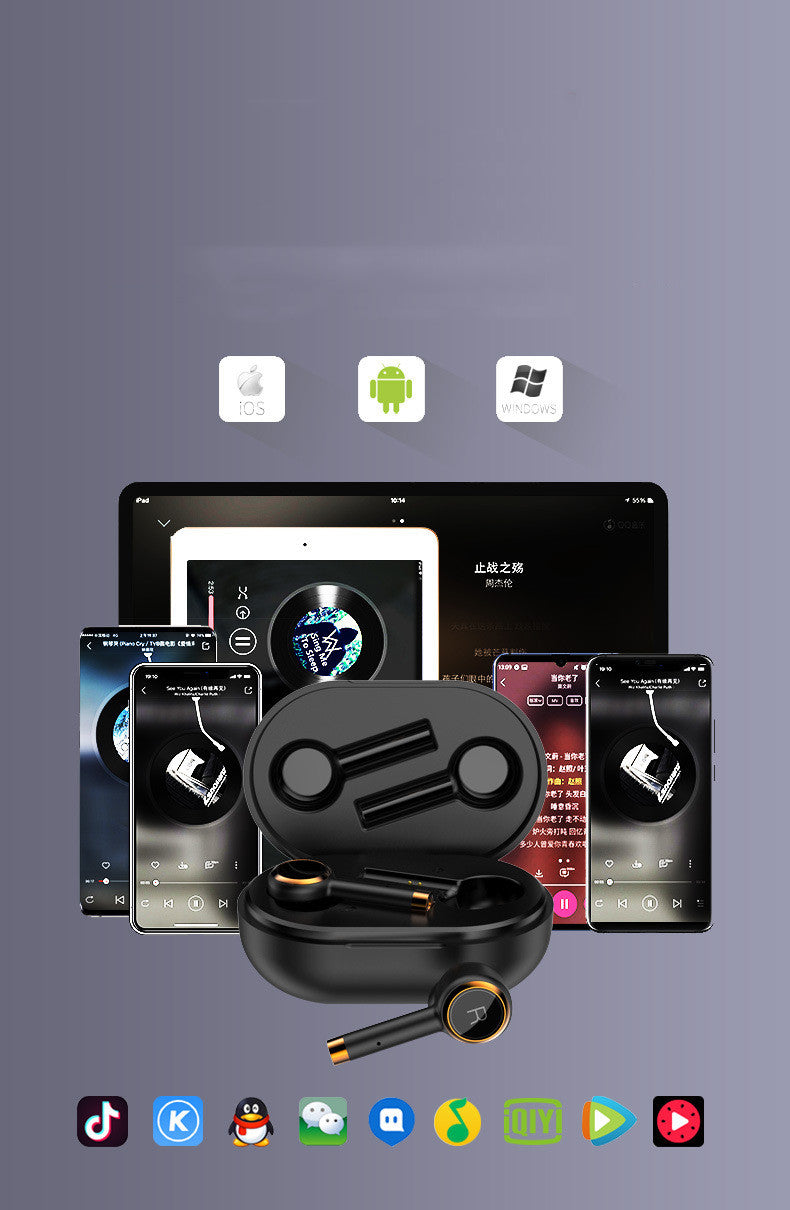 Smart Noise Cancelling Headphones With Mic Wireless Headset Earbuds for Music Phone Calls Portable Earphones