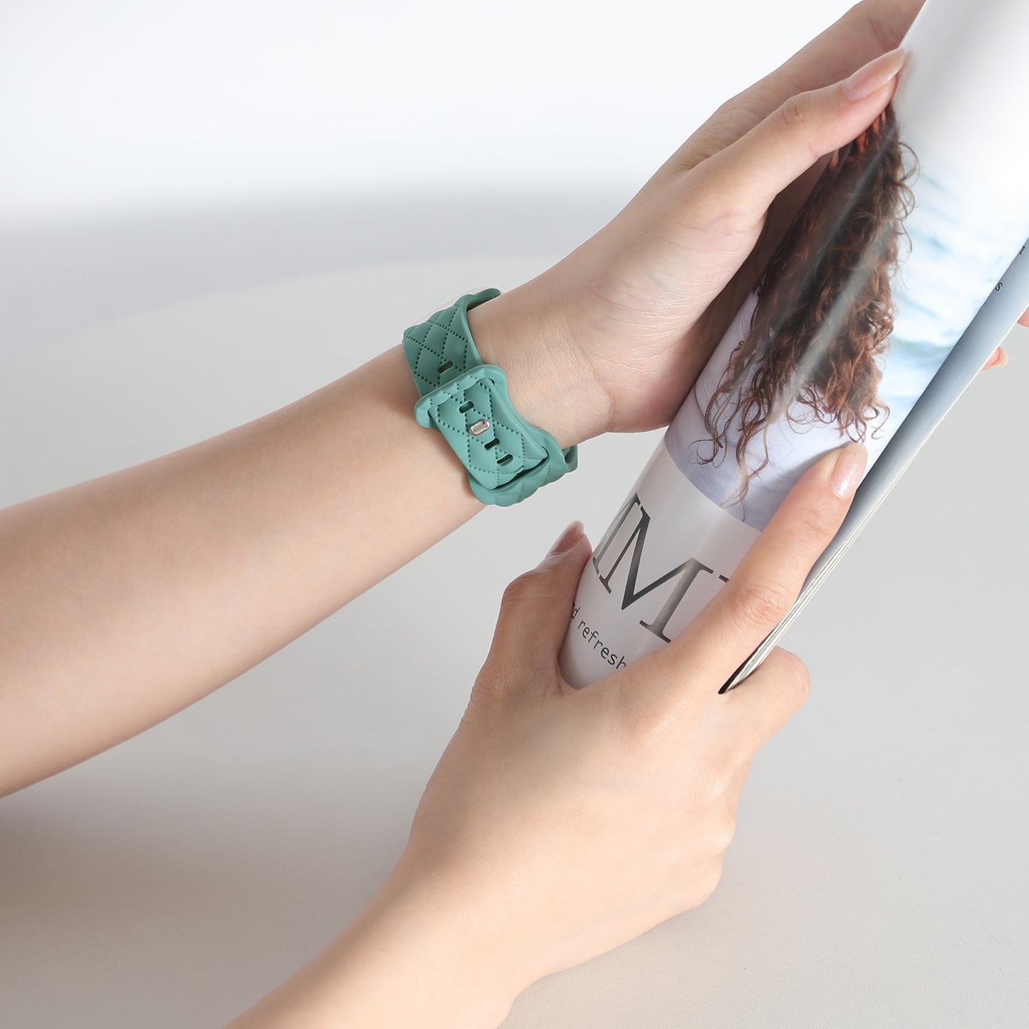 For Watch S9 Texture IwatchS8ULTRAL Silicone Butterfly Buckle Strap