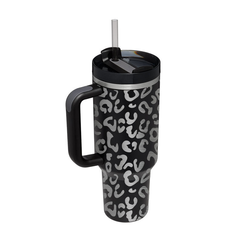 Winter Thermal Mug 40oz Straw Coffee Insulation Cup With Handle Portable Car Stainless Steel Water Bottle Large Capacity Travel BPA Free Thermal Mug