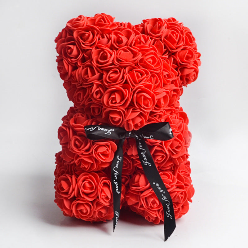 Rose Teddy Bear Eternal Flower Valentine's Day Gift PE Foam Bear 25cm