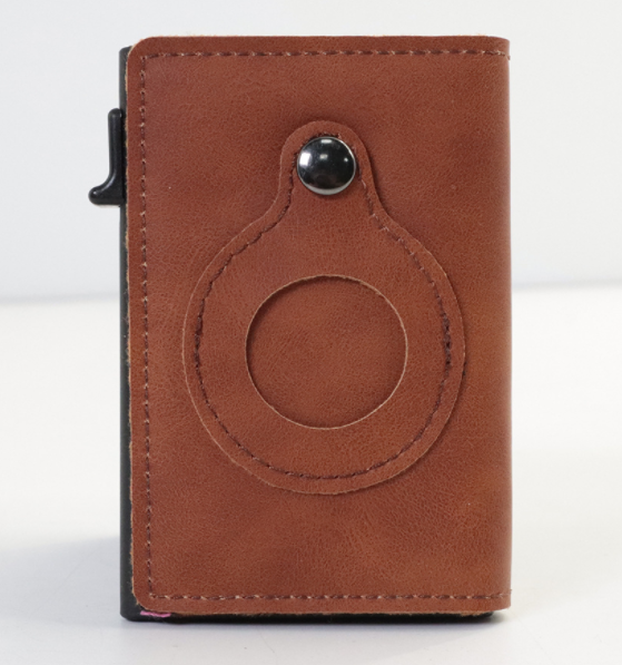 Air Tag Wallet Anti Theft Bullet Card Bag for Men RFID Card Holder Men's Leather Slim Wallet for AirTags
