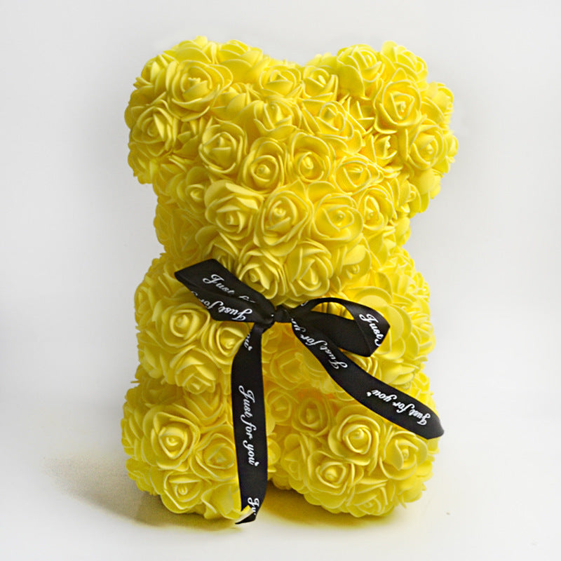 Rose Teddy Bear Eternal Flower Valentine's Day Gift PE Foam Bear 25cm