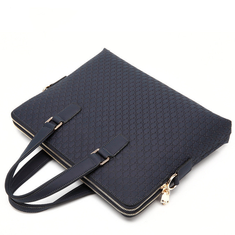 Genuine Leather Men's Business Handbag 14 Inch Laptop Bag Computer Tablet Case Laptop Sleeve Bag Business Bag for Computer Over the Shoulder Bag for Travel Fashion Professional Backpack College High School Student Book Bag