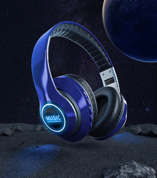 Colorful Glowing Cool Headphones Wireless Gaming Headset Music Headphones Earphones