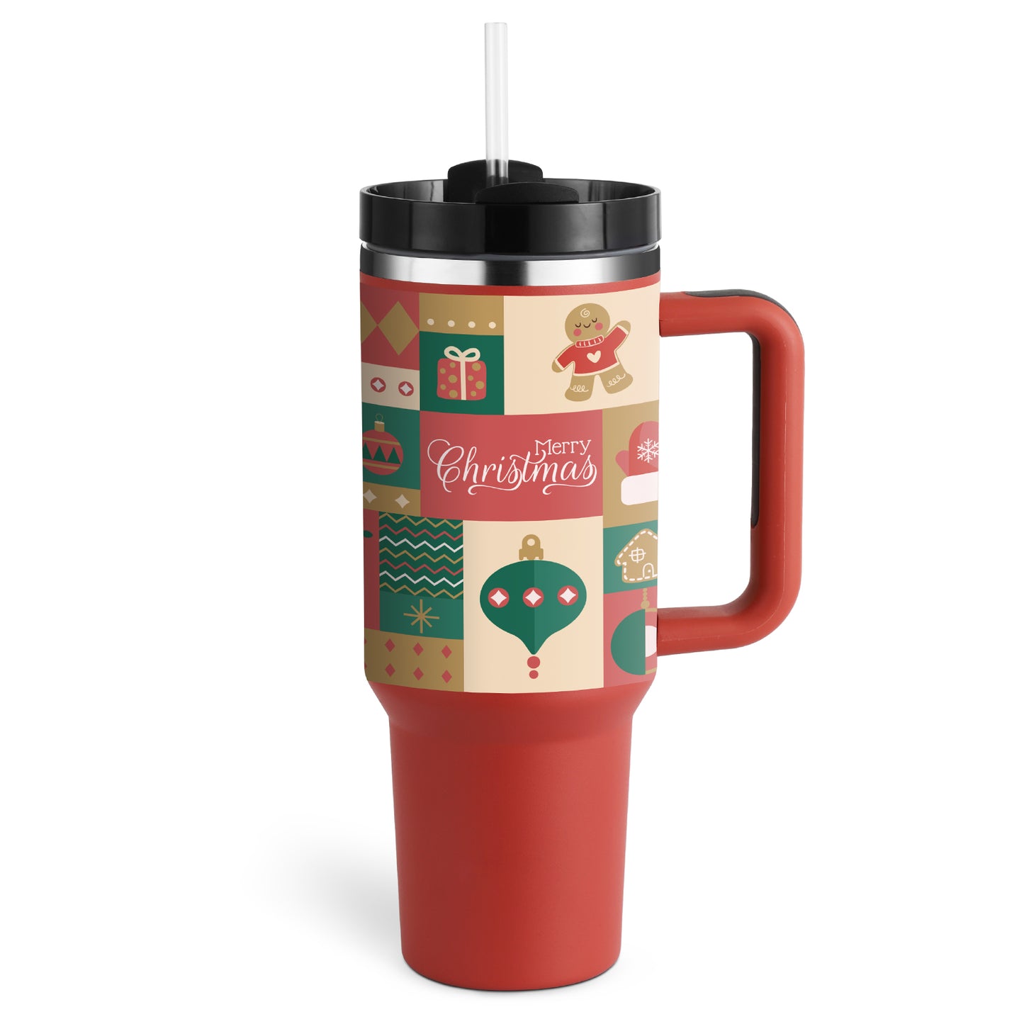 Winter Thermal Mug 40oz Straw Coffee Insulation Cup With Handle Portable Car Stainless Steel Water Bottle Large Capacity Travel BPA Free Thermal Mug