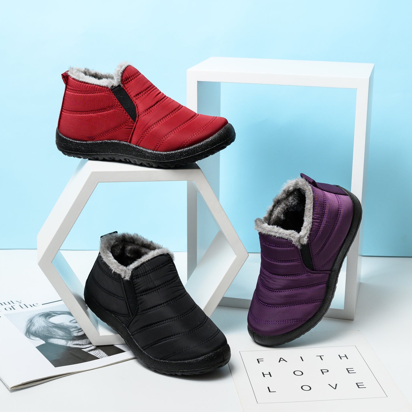 Warm and antiskid casual light waterproof snow boots