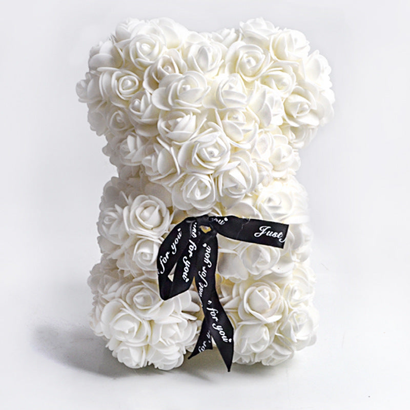 Rose Teddy Bear Eternal Flower Valentine's Day Gift PE Foam Bear 25cm