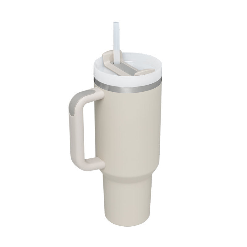 Winter Thermal Mug 40oz Straw Coffee Insulation Cup With Handle Portable Car Stainless Steel Water Bottle Large Capacity Travel BPA Free Thermal Mug