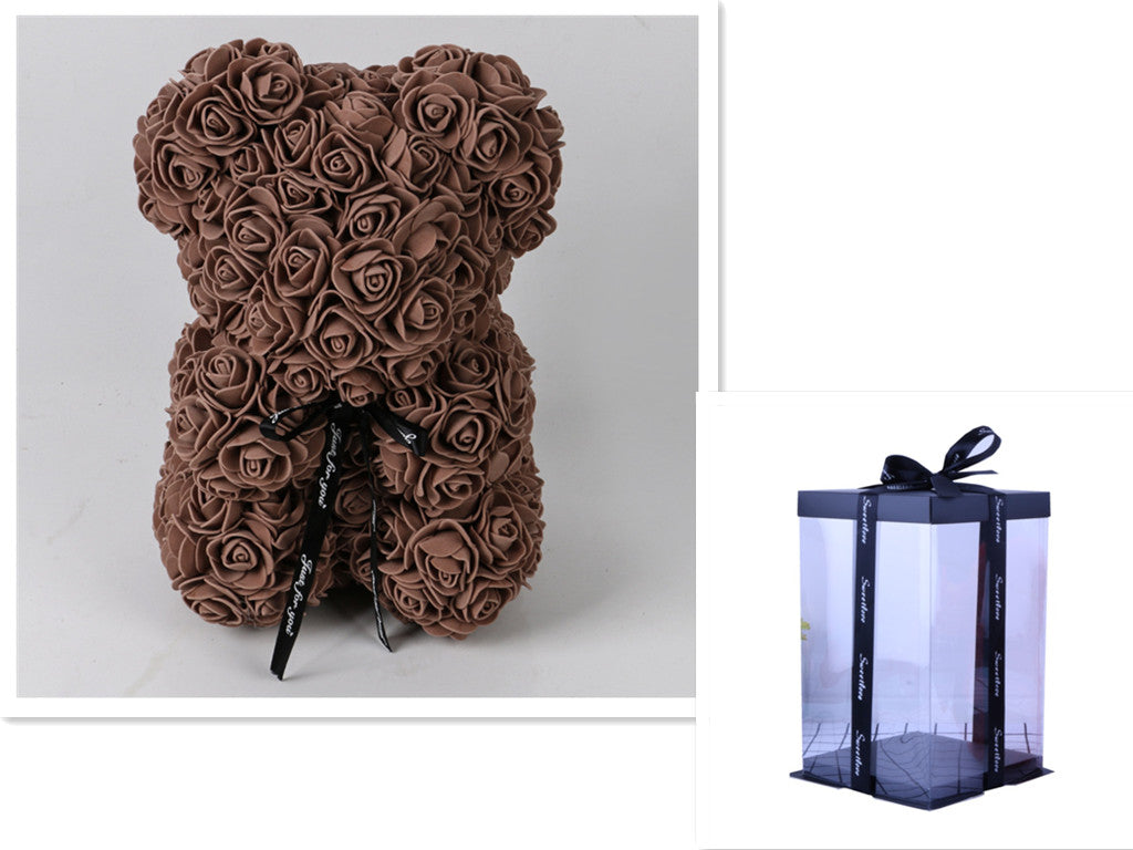 Rose Teddy Bear Eternal Flower Valentine's Day Gift PE Foam Bear 25cm